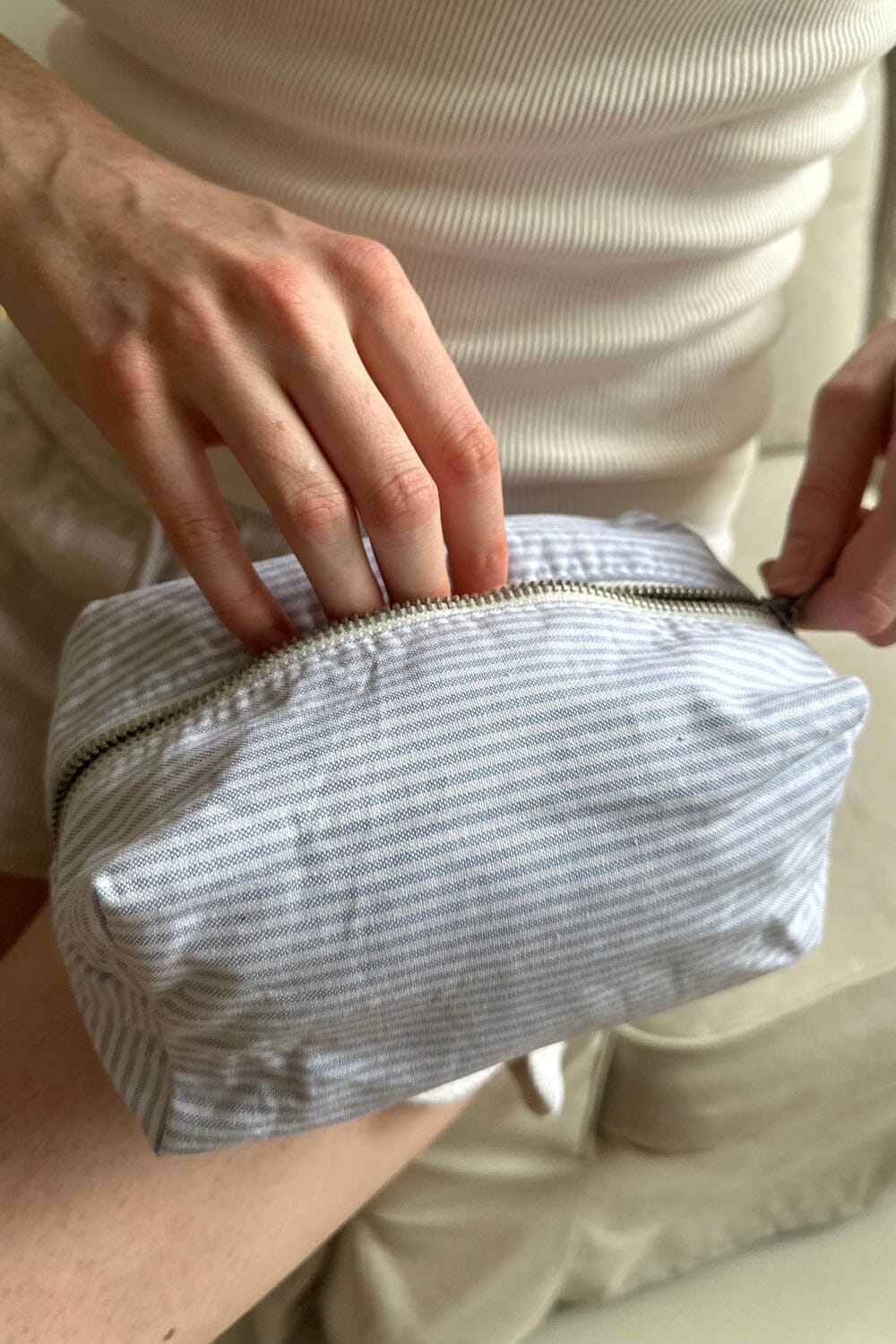 Striped Makeup Bag